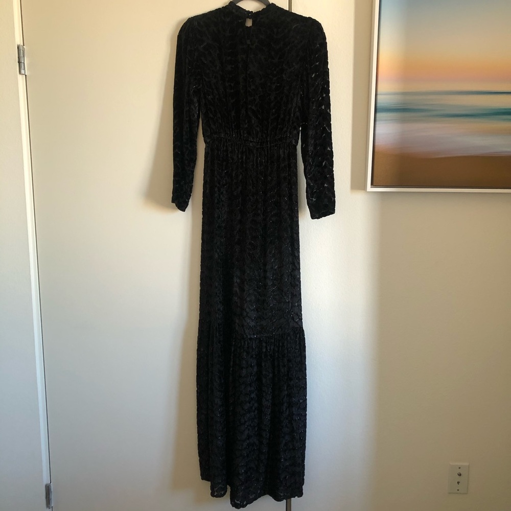 A.L.C. Black Lace Long Sleeve Maxi Dress - Picture 6 of 10